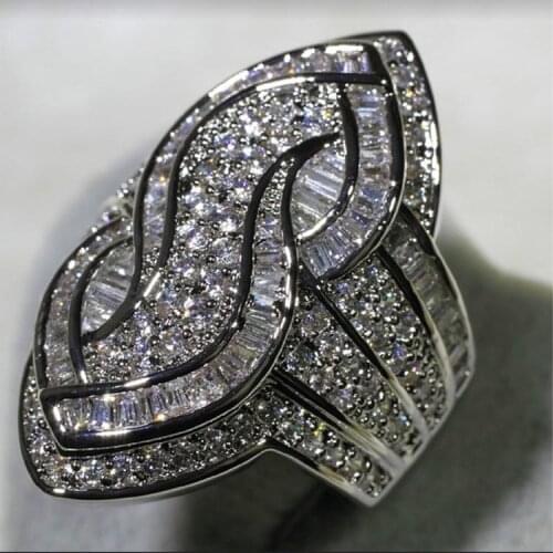 Fashion Geometry Intersect Crystal Rings For Women Girls Engagement Wedding Ring Female Party Luxury Boho Jewelry Gifts Anillos