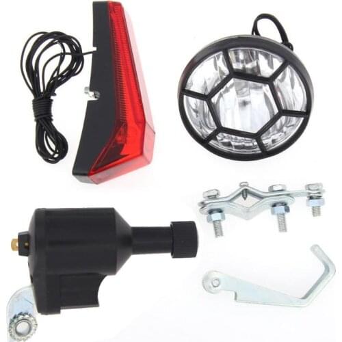 New Bicycle Dynamo Lights Set Bike Cycle Safety No Batteries Needed Headlight Rear Bicycle Lights For All Bikes Bicycle