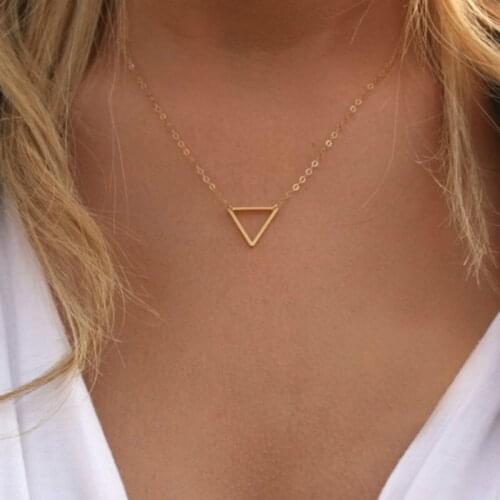 Creative Triangle Chain Necklace for Women Charming Geometric Pendant Female Wedding Party Jewelry Fashion Accessories Gifts