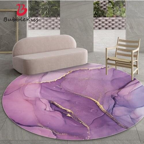 Bubble Kiss Round Carpet Purple Marbling Floor Rugs Home Modern Living Room Door Mat Carpets Bedroom Decor Customized Area Rug
