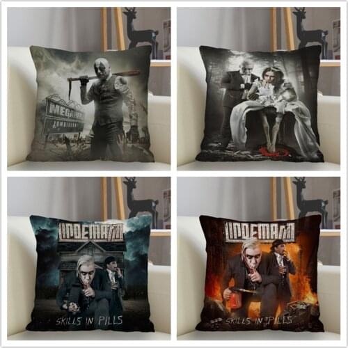 Musife Custom Till·Lindemann Pillowcase Home Decoration 45*45cm Zipper Square Pillowcase Throw Pillow Cover Drop Shipping