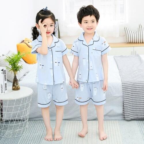 Summer Childrens Pajamas Clothes Suit Cartoon Kids Homewear Pijama Long Sleeve Girls Sleepwear Cute Boys Pajama Set Loungewear