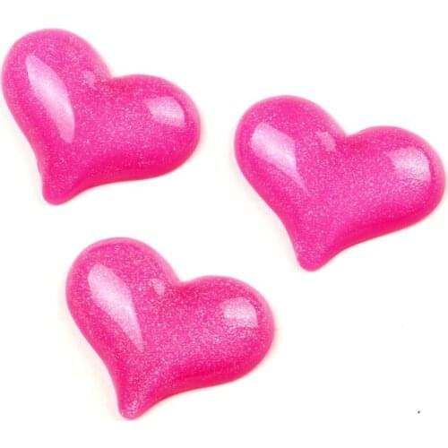 LF 20Pcs Resin Heart Mixed 31mm Decoration Crafts Flatback Cabochon Embellishments For Scrapbooking Kawaii Cute Diy Accessories