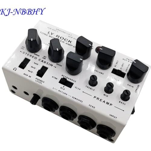 LY-ROCK Guitar Pedal Cabinet Analog DI Box (8-in-1 0-Watt Stereo guitar speaker )Preamplifier Tone Mixer Microphone Practicing D