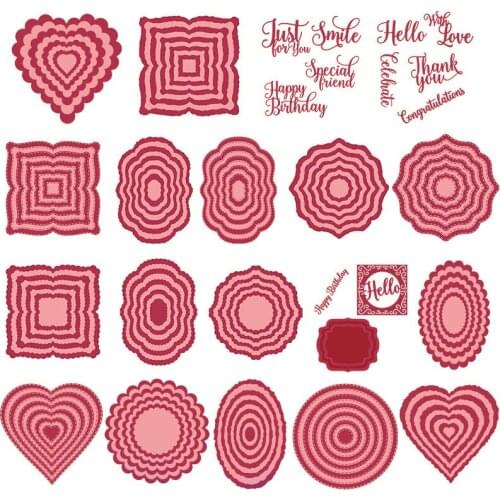 Heart Square Oval Circle Frame Metal Cutting Dies for Scrapbooking and Cards Making Paper Craft Dies