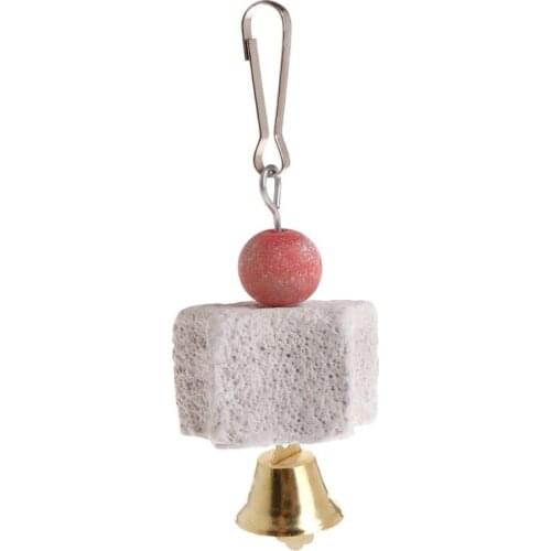 Mineral Stone Parrot Mouth Teeth Grinding Star Shape Cleaning Hanging Cage Molar Toys Bird Hamster Small Pets Supply