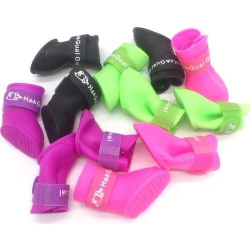Pet Dog Rainshoes Waterproof Silicone Dog Shoes Anti-skid Boots For Small Medium Large Dogs Cats Rainy Days Appear Pet Supplies