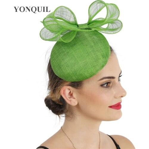 New Bow Hair Fascinator Wedding Hat Hair Clip 4-Layer Sinamay Fashion Chic Headwear Cocktail Race Hair Accessories Headbands