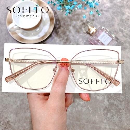 Big Cat Eye Prescription Frame Myopia Optical Glasses Frame Women Clear Anti Blue Light Eyeglasses Frame Female Computer Eyewear