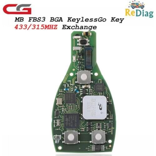Original CG MB FBS3 For Mercedes 433/315MHZ for W164 W166 W216 W221 W251 for Smart Keyless Go One-Key Start With 3/4 Button Logo