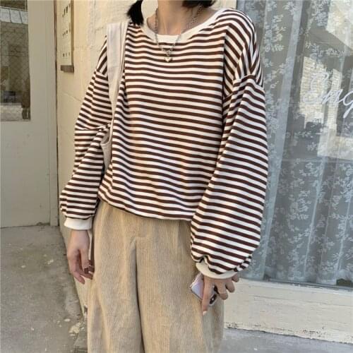Autumn WomenS Hoodie Harajuku Gothic Striped Cotton Hoodie Streetwear Loose Kawaii Thin Ladies Sweatshirt 2021 WomenS Wear