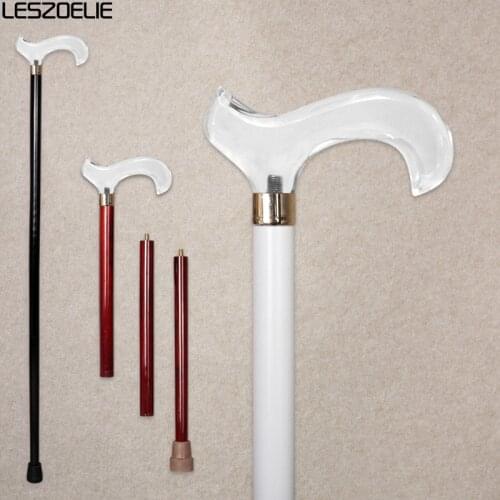 Transparent Acrylic Handle Walking Stick Man Fashion Detachable Walking Canes Women Party Decorative Sticks Vintage Sticks