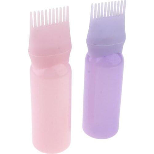 2x Comb Hair Dye Bottle Applicator Salon Hair Color Dispenser Brush (120mL)