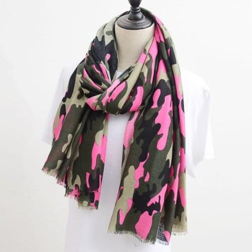 2019 Camouflage Printed Design Fashion Gradient Colors Long Scarf Women Viscose Pashmina Thin Long Soft Cotton Scarf And shawl