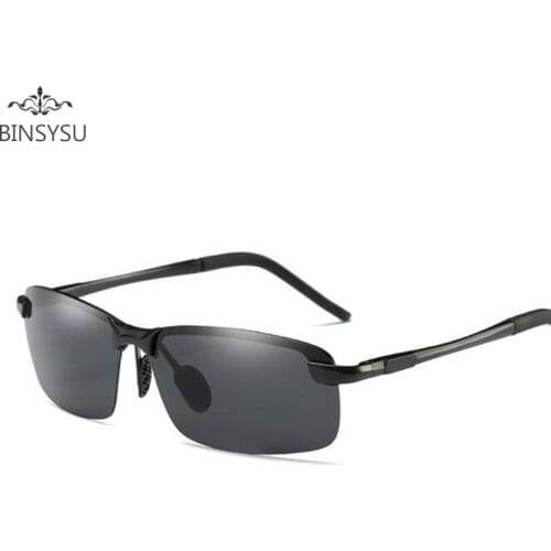 Retro Alloy Polarized Sunglasses Men Women brand designer Vintage Eyewear Male Driving Rimless High Quality Sun Glasses