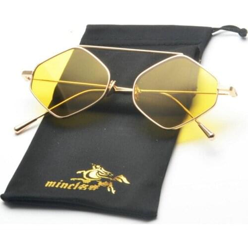 MINCL Small frame punk Sunglasses Retro Luxury High Fashion WomenS Round Sunglasses 2019 Trending Sexy Gold pink Clothing NX