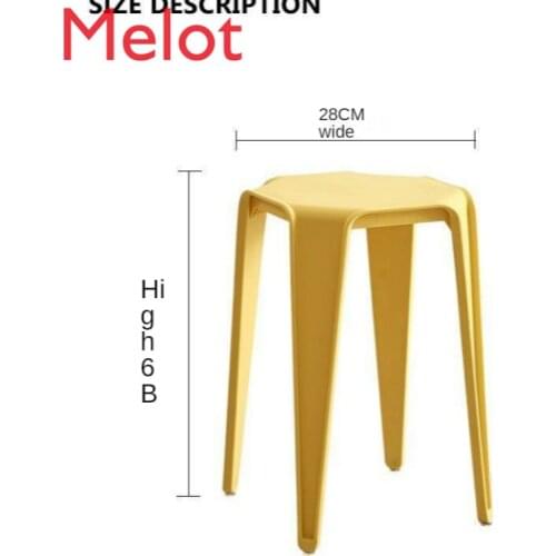 Stool Stacked Plastic Chair Four-Leg Dining-Table Chair Single Chair Plastic High Stool
