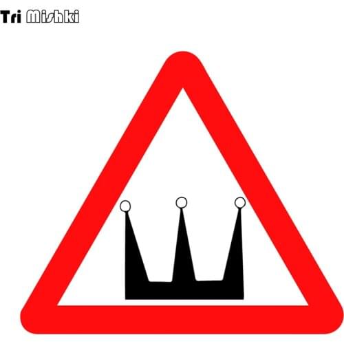 Tri Mishki WCS567 21x18.5cm russian Winter tire sign badge spikes thorns funny car stickers auto automobile decals