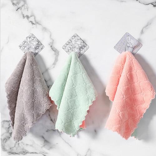 3pcs Microfiber Cleaning Cloths Wiping Rags Double-layer Absorbent Dishcloth Soft Household Cleaning Towels kitchen towels