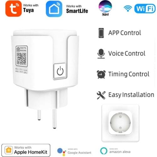 16A 2.4G WiFi Smart Plug Socket Timing Function Tuya/Smart Life/For Homekit App Remote Control Work With Alexa Google Home Siri