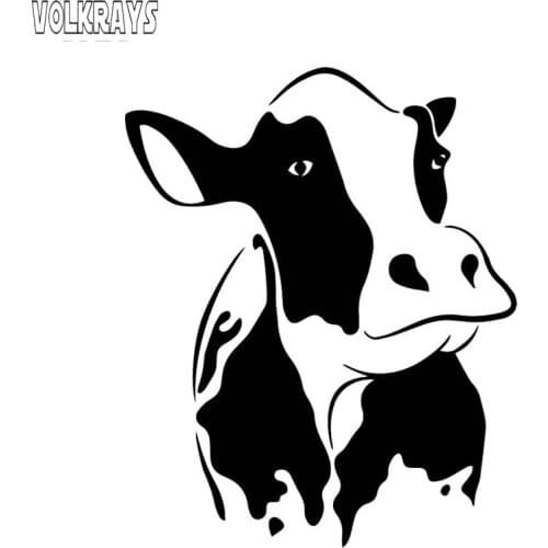 Volkrays Personality Car Sticker Cow Accessories Reflective Waterproof Cover Scratches Vinyl Decal Black/Silver,15cm*12cm