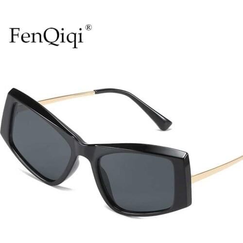 Funny Cat Eye Black Sunglasses Vintage Rectangle Gradient Shades Eyewear Забавные солнцезащитные очки