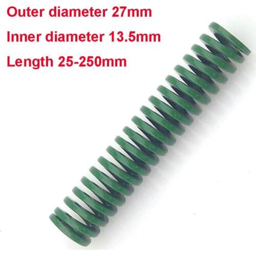 1PCS Spring Heavy Load Coil Stamping Compression Mold Die Spring Green Outside Diameter27mm Inner Diameter13.5mm Length75-250mm