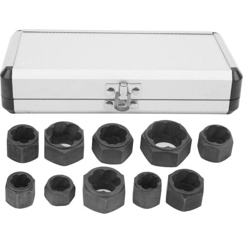 10pcs Damaged Nut Bolts Remover Metric Damaged Nut Bolts Extractor #1‑#10 (Short Type) For Removing Broken & Rusty Nuts