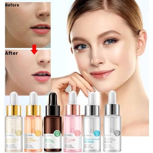 2021 LAIKOU Japan Sakura Essence Anti-Aging Hyaluronic Acid Pure 24K Gold Whitening Vitamin C Face Serum Face Skin Care