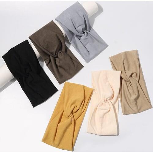 2021 Women Solid Headband Turban Elastic Headwear Head Wrap Women Hair Accessories for Women Striped Hair Bands