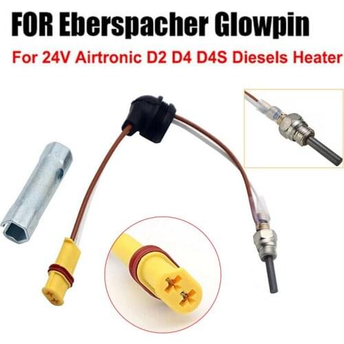 24V Ceramic Glow Pin Plug Air Diesel Parking Heater For Air D2 D4 D4S Diesel Parking Heater Parts With Wrench