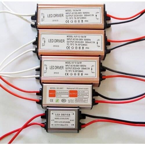 3W-24W 300mA Constant Current LED Driver 3W 4W 5W 7W 9W 12W 15W 18W 21W 24W Led Power Supply for Led lights Waterproof IP65