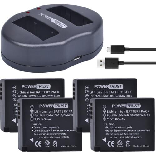 4Pcs DMW-BLG10 DMW BLG10 DMW-BLE9 BLE9 BLE9E Camera Battery+ Dual USB Charger for Panasonic Lumix DMC GF6 GX7 GF3 GF5 GX80