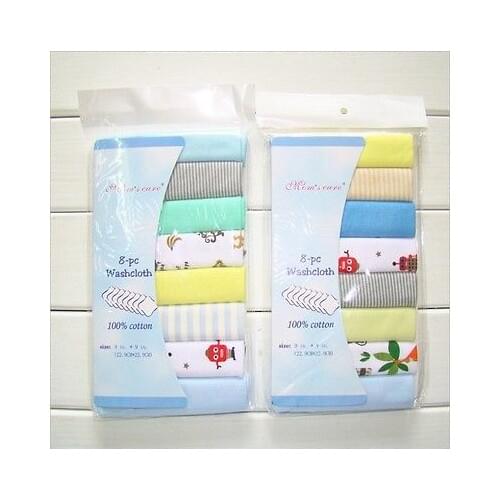 8Pc Baby Infant Newborn Towel Washcloth Bathing Feeding Wipe baby handkerchief face small towels