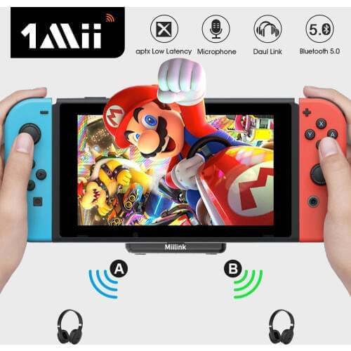 1Mii ML400 USB Bluetooth 5.0 Transmitter Adapter for Nintendo Switch PS4 PC SBC aptX LL USB Type-C Wireless Audio Adapter