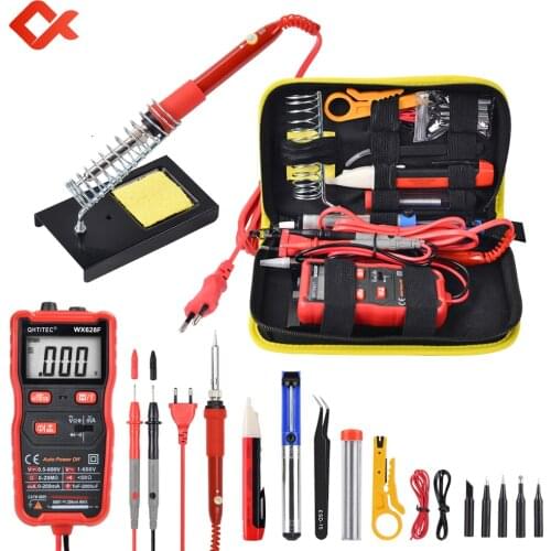 Automatic Multimeter Digital Mini Inteligent Multimeter Auto Range Ammeter Voltmeter 3 In 1 Soldering Iron Kit Repair Tools