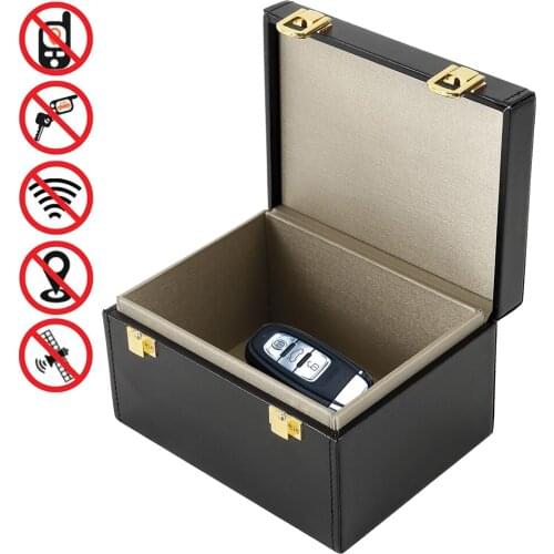 Car Key Signal Blocker Box Double Lock Anti Thief Safe Blocking Pouch 16x12x5.9cm