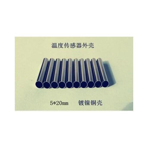 Free shipping ntc copper shell size 5*20mm temperature sensor shell nickel plated 100pcs/lot