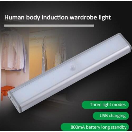 Wireless 20 LED USB Rechargeable Night Light PIR Motion Sensor Light Under Cabinet Wardrobe Closet Kitchen Sensor Light Lamp