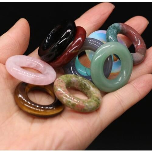 Natural Stone Big Hole Loose Beads Semi-Precious For Jewelry Making DIY Necklace Pendant Bracelet Accessory