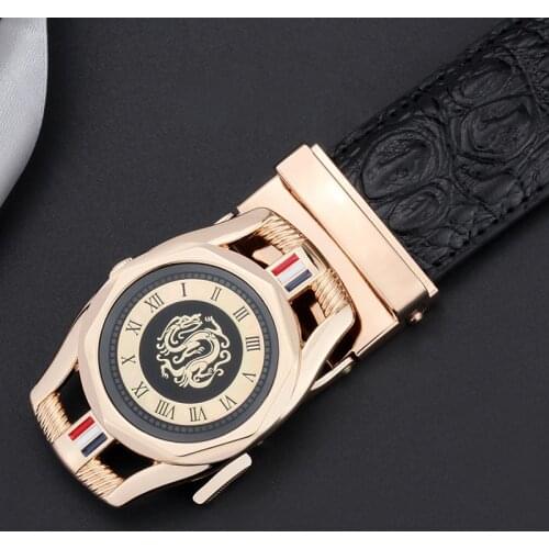 [CKMN] Fashion Trouser Belt For Men Black Genuine Leather Male Belt High Quality Alloy Automatic Buckle Mens Leather Belt
