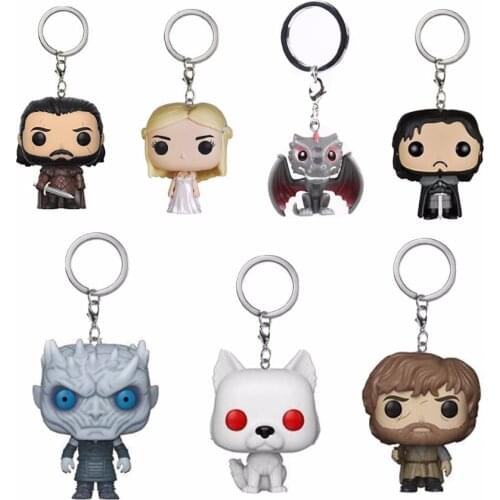 Game of Thrones Daenerys Ghost Night King Drogon JON SNOW action Figure toys Collection Model Pocket PVC keychain gift toy