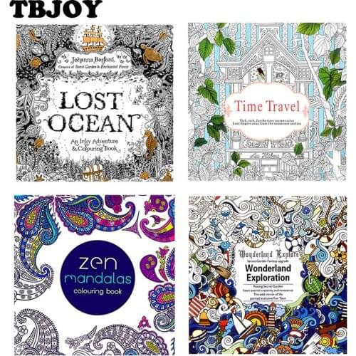 1 Pc Mixed Styles Painting Drawing Relieve Stress Kill Time Flower Coloring Books Action Figures Toys For Adult Kids Children