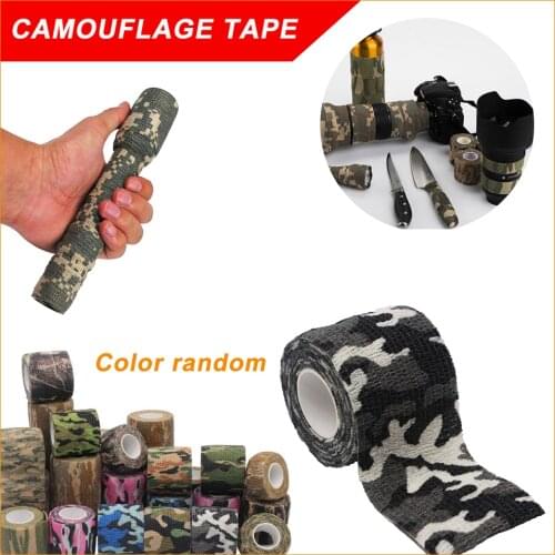 5cmx 4.5m Elastic Camouflage Tape Waterproof Outdoor Hunt Camping Stealth Camo Wrap Tape Militaty Paintball Stretch Bandage 3