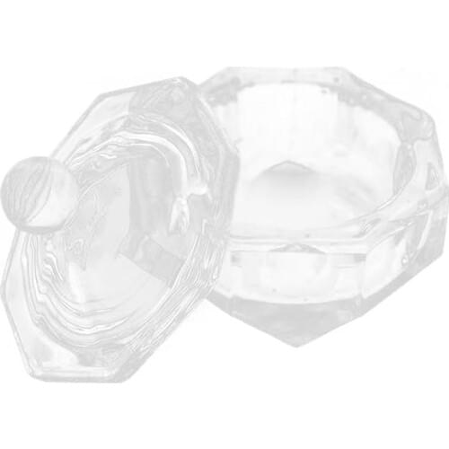 Manicure Styling Tool Transparent Glass Nail Cup Nail Art DIY Design Tool Clear Dappen Dishes Cup with Lid Salon Equipment Hot
