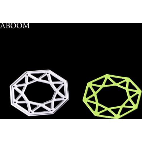 ABOOM 1PC Round Frame Metal Carbon Steel Silver Cut Dies Embossing Folder Decorative Scrapbooking Album Cutting Dies Paper Mold