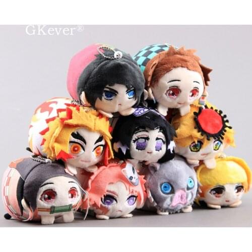 Small Keychain Plush Pendant Sabito Agatsuma Zenitsu Tomioka Giyu Demon Slayer: Kimetsu no Yaiba Anime Douma