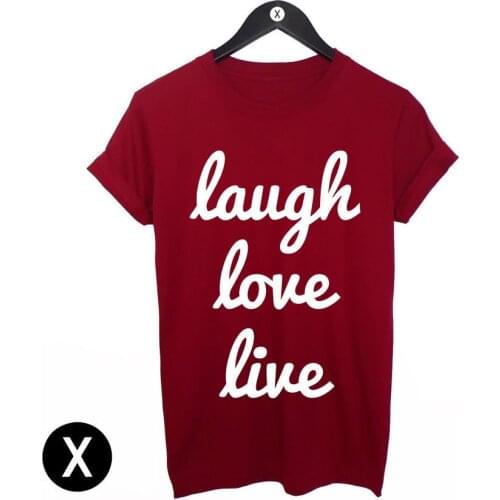 LAUGH LOVE LIVE MENS T SHIRT / PRINTED TEE WOMENS GIRLS SWAG HIPSTER TUMBLR TOP TShirt Tee Shirt Unisex More Size and Color-A350
