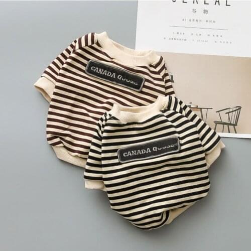 Autumn Pet Dog Clothes for Small Dogs Clothing French Bulldog Cotton Sweater Dog Accessories Chihuahua Stripe Hoodies S-4XL