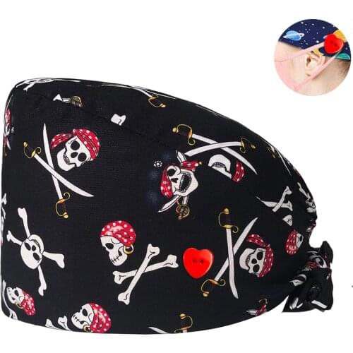 Printing Beauty Salon Work Hat Hospital Pharmacy Dental Clinic Doctor Caps Scrubs Nursing Medical Cap Unisex Surgical Caps Women